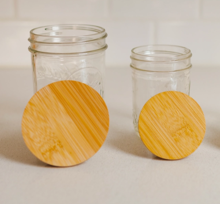 Bamboo Mason Jar Lid