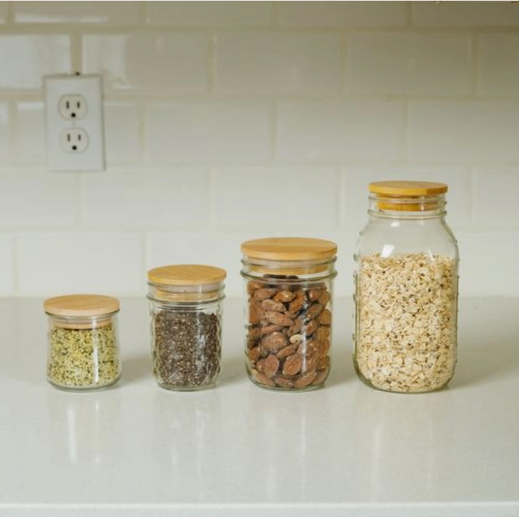 Bamboo Mason Jar Lid
