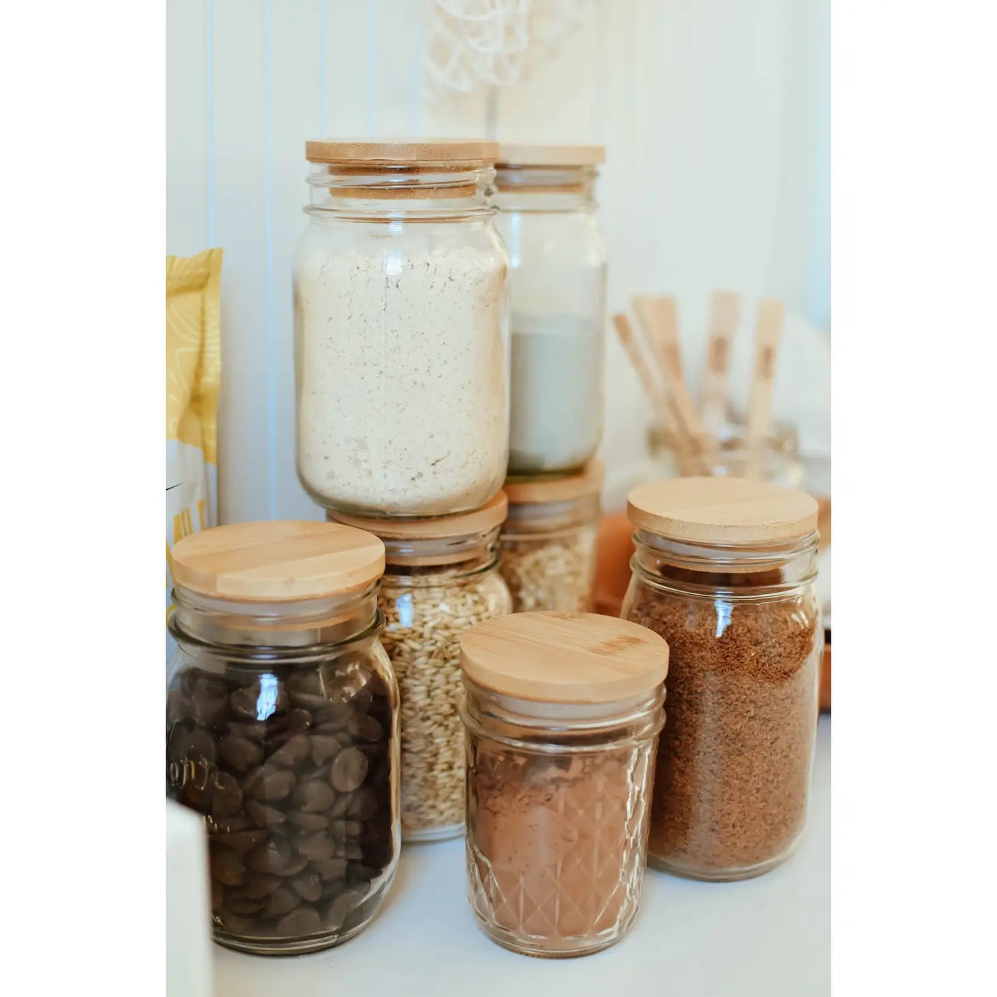 Bamboo Mason Jar Lid