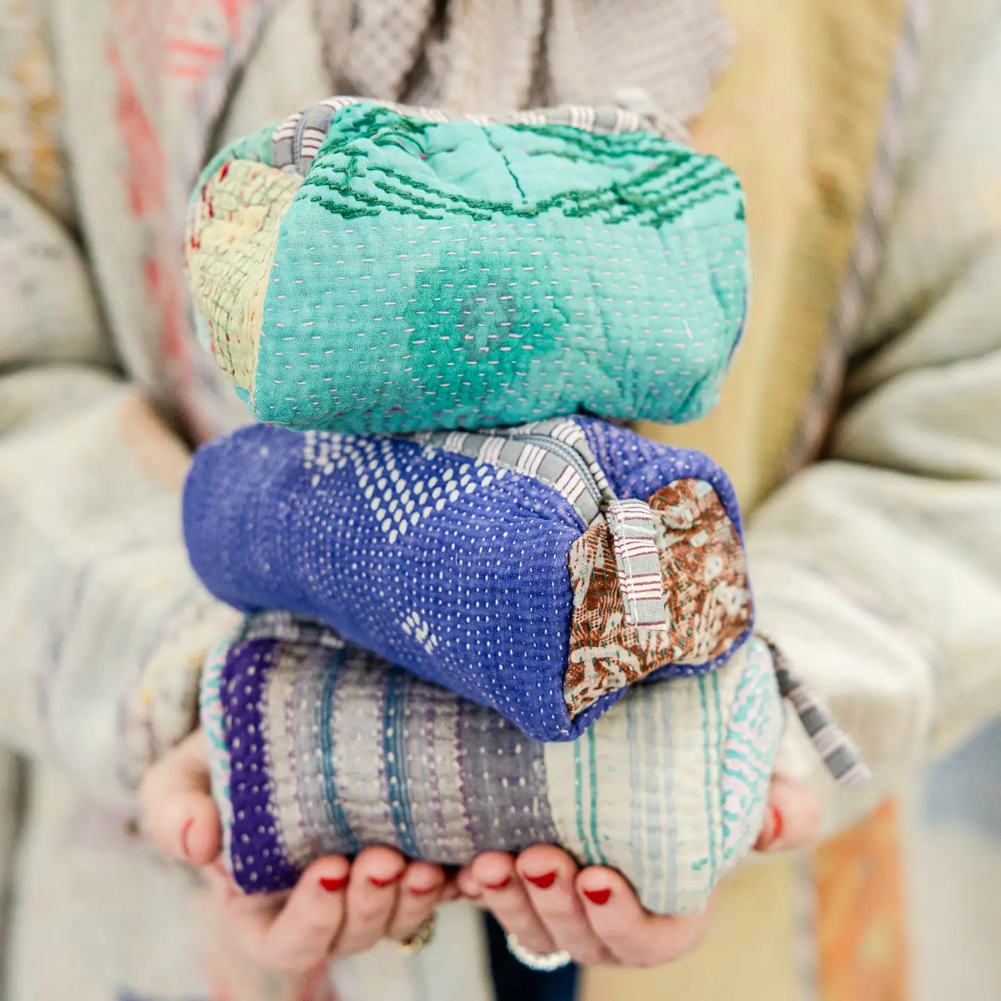 Rehab’s Rope Antique Kantha Patchwork Pouch