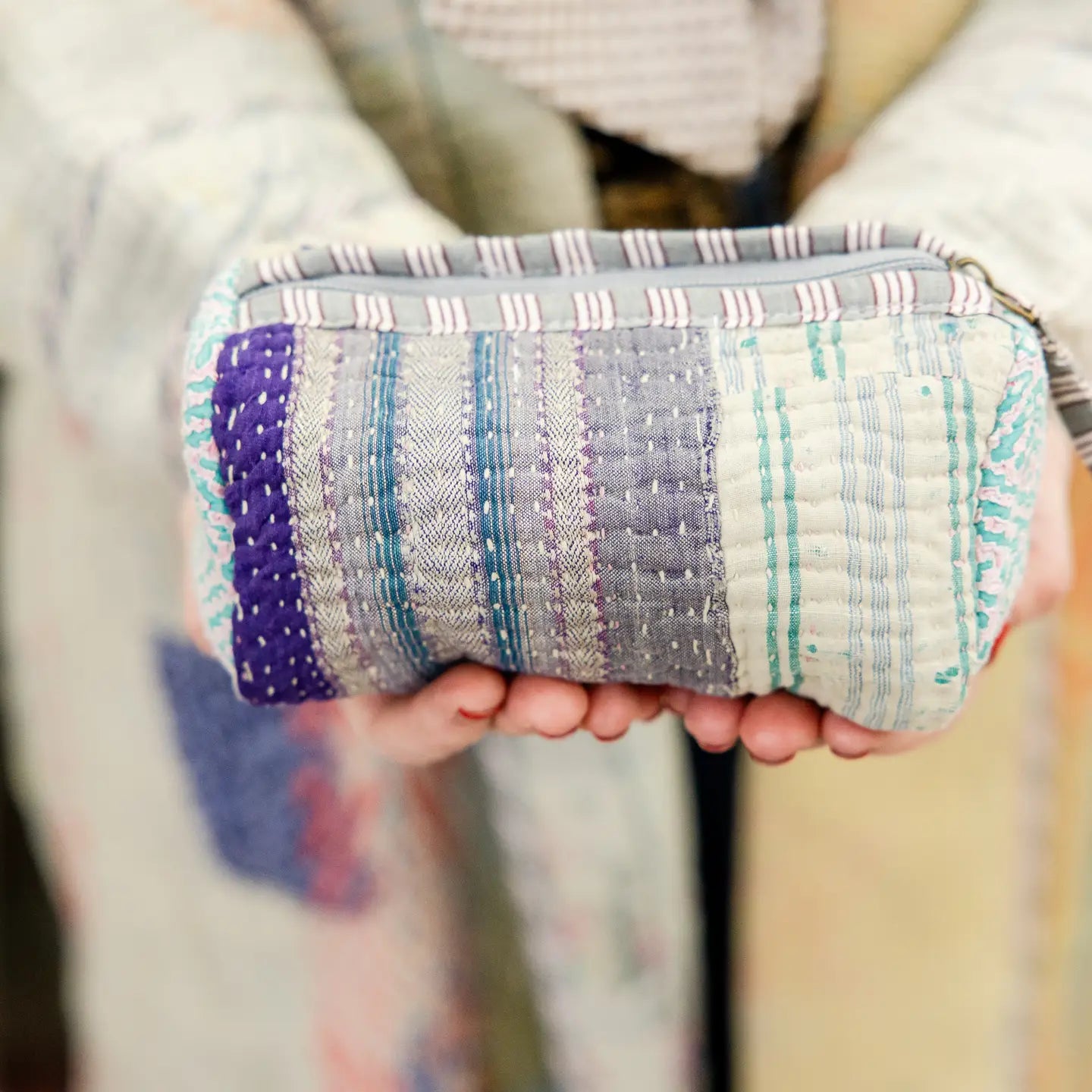 Rehab’s Rope Antique Kantha Patchwork Pouch