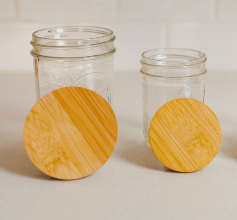Regular Mouth 70mm Bamboo Mason Jar Lid With Straw Hole - Buy Regular Mouth  70mm Bamboo Mason Jar Lid With Straw Hole Product on