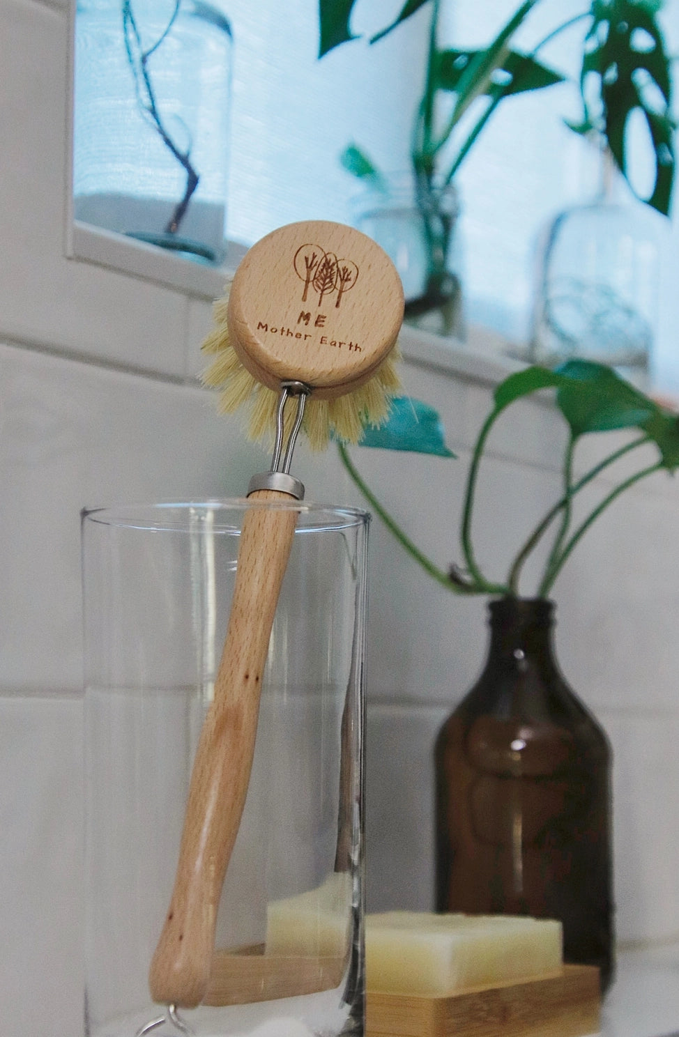 Long Handle Dish Brush with Replaceable Head